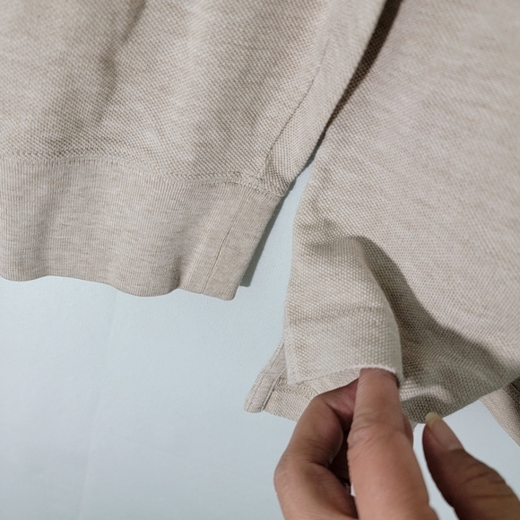 Brooks Brothers Original Fit Performance Polo Sz L Tan Long Sleeve Pima Cotton - Picture 5 of 11